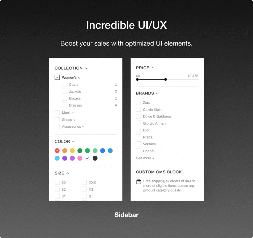 Uncredible UI/UX at Shella Shopify theme