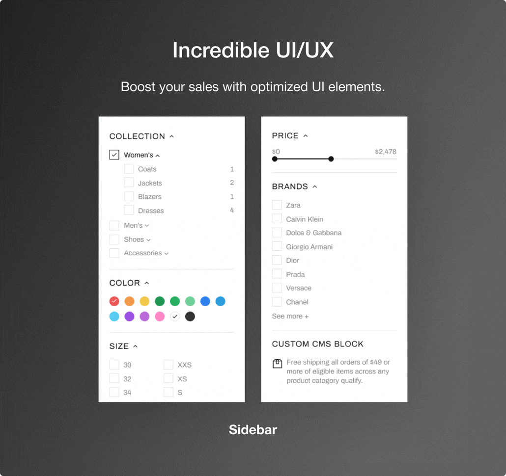 Uncredible UI/UX at Shella Shopify theme