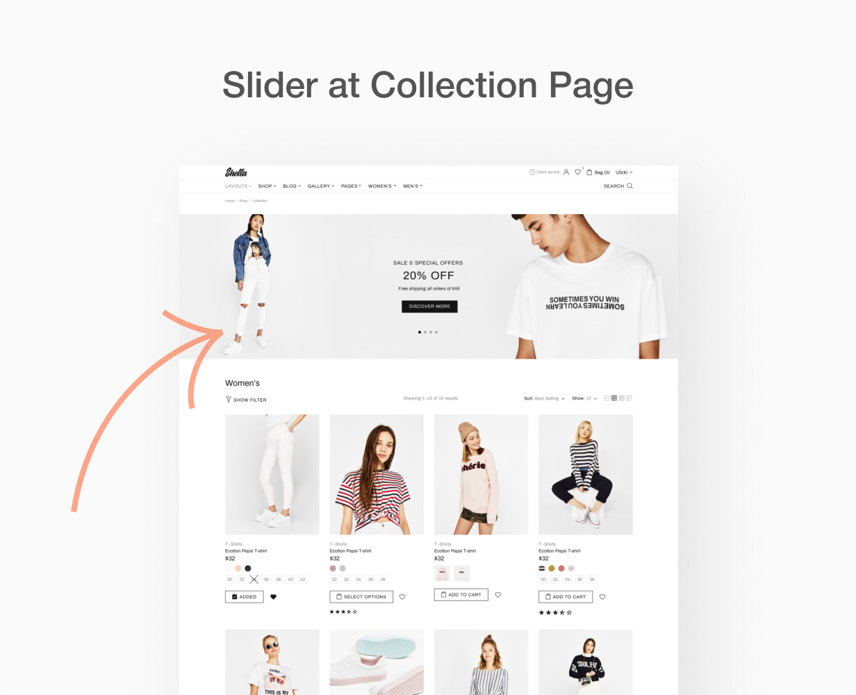 Slider at collection page