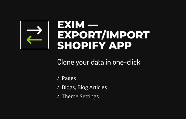 ExIm - export / import shopify app