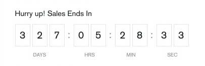 Sale countdown timer