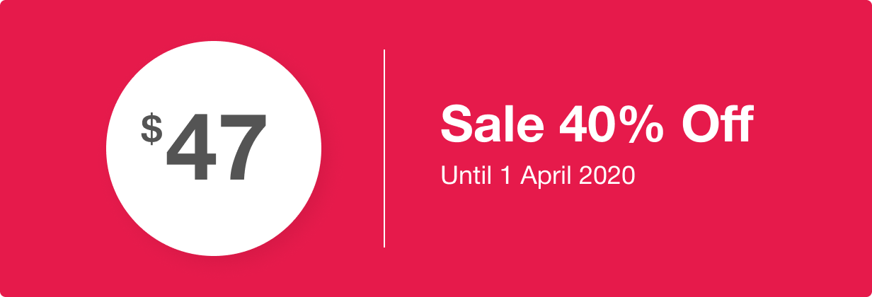 Sale 40% off. Hurry up! Sale ends at April 1
