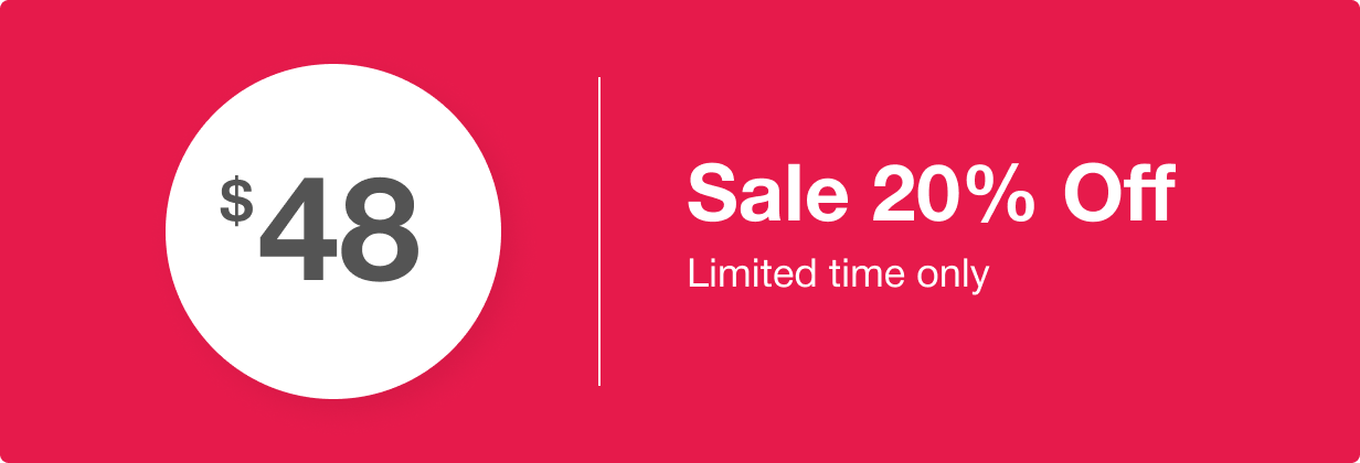 Sale 20% off. Only 49 usd. Hurry up!