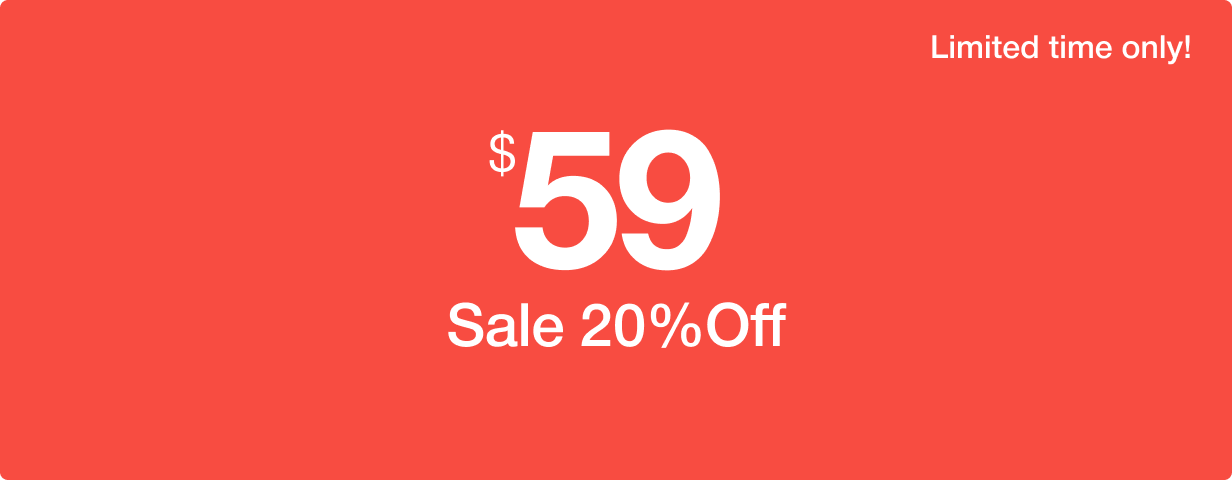 Sale 20% off. Hurry up! Limited time only.