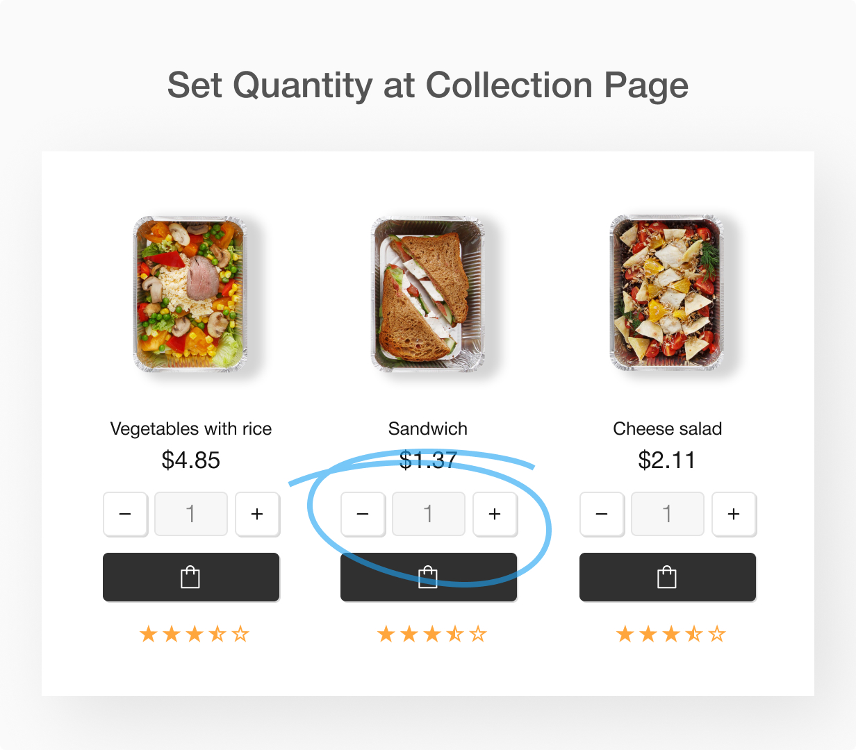 Set Quantity at Collection page